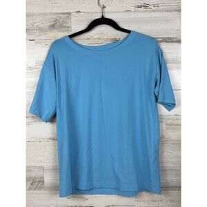 J.Jill Womens XS Blue Luxe Supima Short Sleeve Soft Casual Summer T Shirt NEW